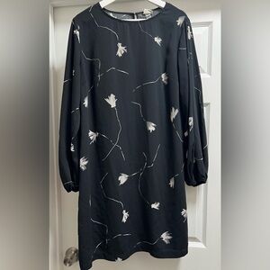 Elegant Black Floral Women's Dress